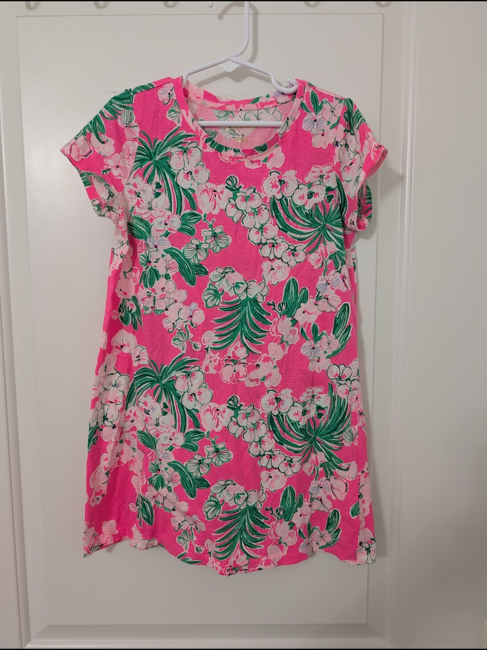 Lilly Pulitzer Girls Cody 100% Cotton Dress In Roxie Pink Worth A Look Size 6-7